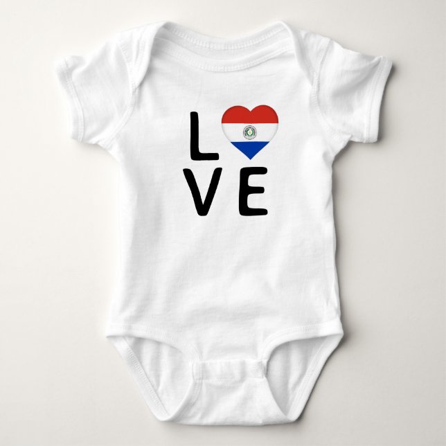 Love - Paraguay Flag Baby Bodysuit (Front)