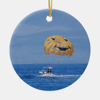 Love Parasailing Ceramic Ornament by WindsurfingGifts at Zazzle