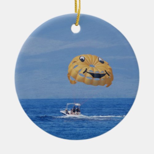 Love Parasailing Ceramic Ornament