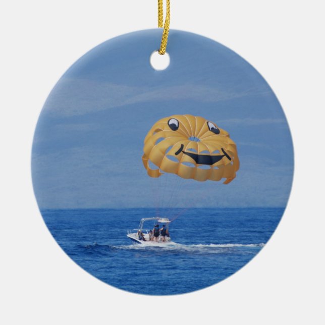 Love Parasailing Ceramic Ornament (Front)