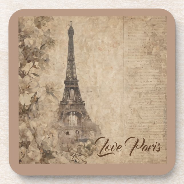 Love Paris Beverage Coaster (Front)