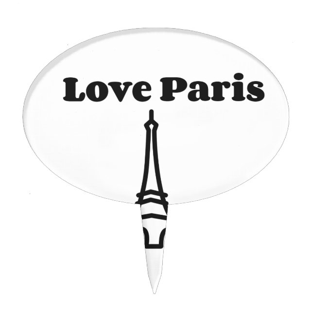 Love Paris Cake Topper (Front)