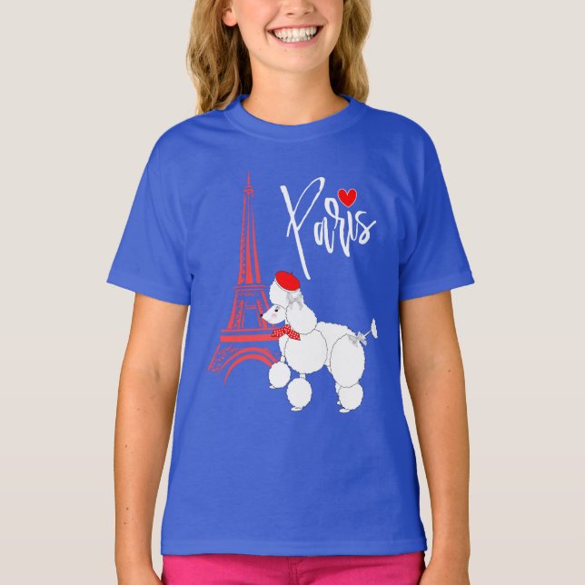 Love Paris French Poodle Super Cute T-Shirt (Front)