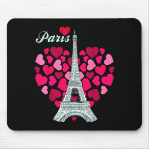 Love Paris Heart Eiffel Tower Souvenir France Fren Mouse Pad