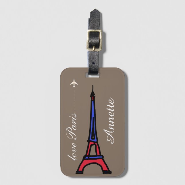 love Paris Luggage Tag (Front Vertical)