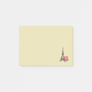 Love Paris with Eiffel Tower Illustration Post-it Notes