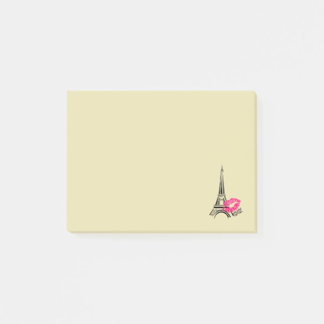 Love Paris with Eiffel Tower Illustration Post-it Notes (Front)