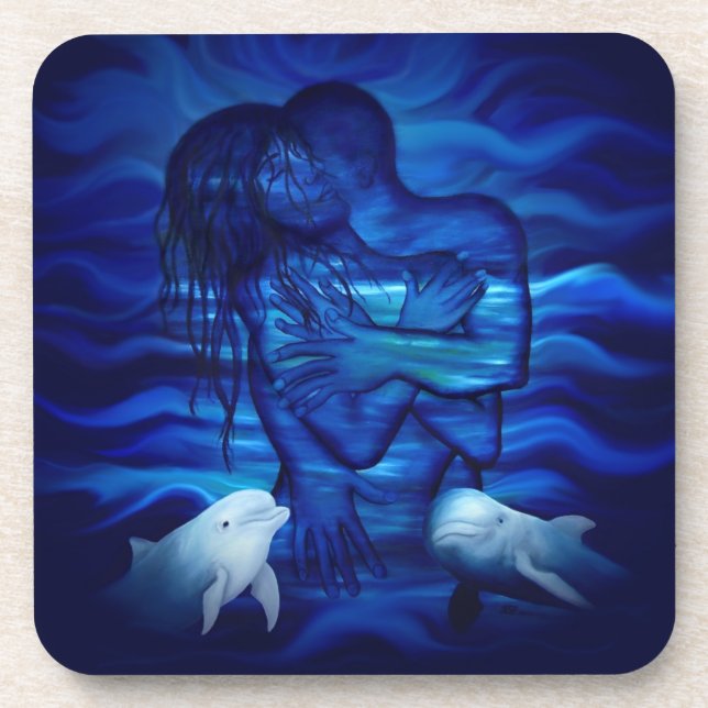 Love, Passion act - pair with Dolphin pair Beverage Coaster (Front)