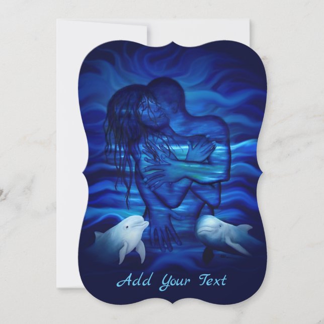 Love, Passion act - pair with Dolphin pair Invitation (Front)