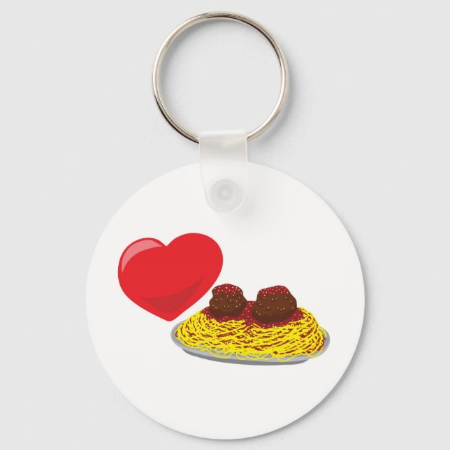 Love pasta!  Customizable: Keychain (Front)