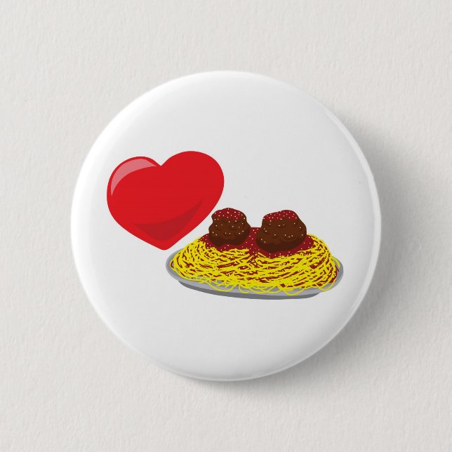 Love pasta!  Customizable: Pinback Button (Front)