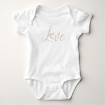 Love Pastel Beige Heart Baby Bodysuit