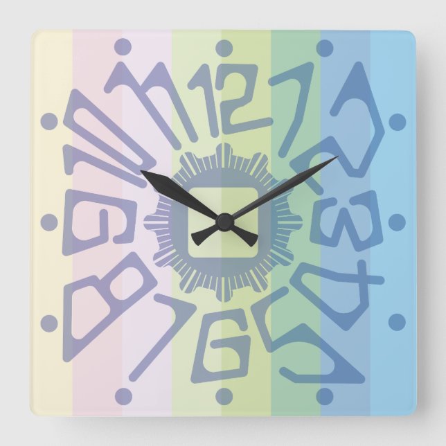 Love PASTEL COLORS by Masanser Square Wall Clock (Front)