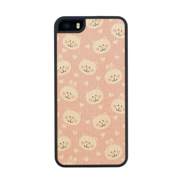Love Pattern 2 Carved Wood iPhone Case (Back)