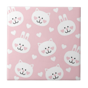 Love Pattern 2 Ceramic Tile