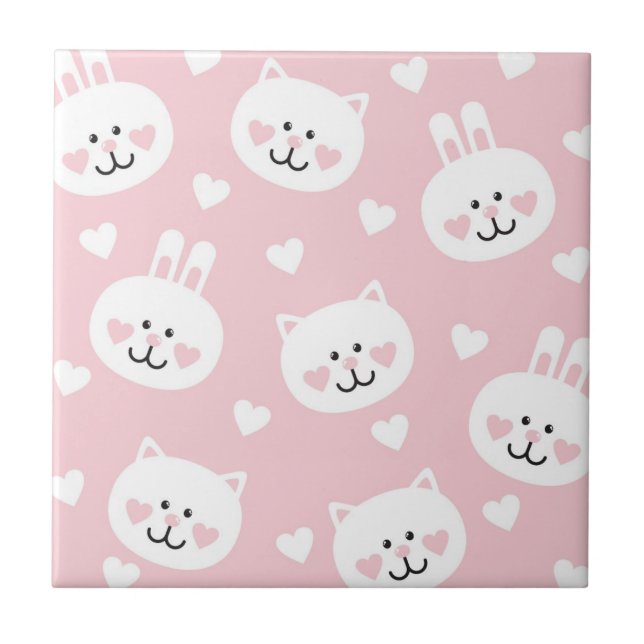 Love Pattern 2 Ceramic Tile (Front)