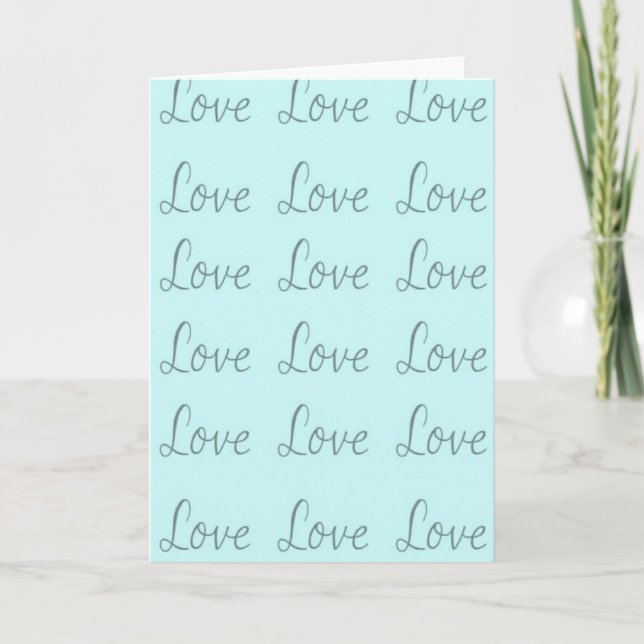 Love Pattern Elegant Script Card (Front)
