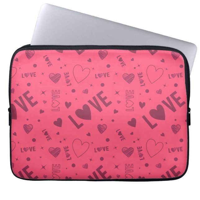Love pattern laptop sleeve (Front)