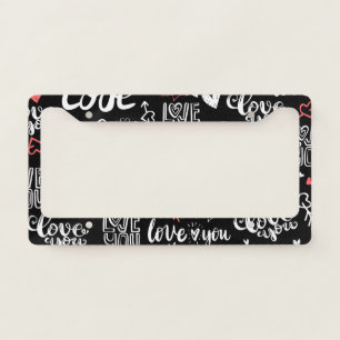 Love Pattern License Plate Frame