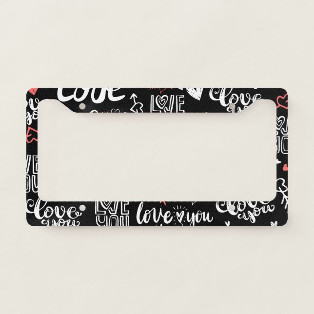 Love Pattern License Plate Frame (Front)