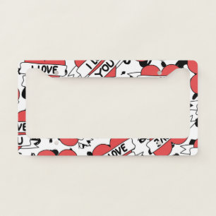 Love Pattern License Plate Frame