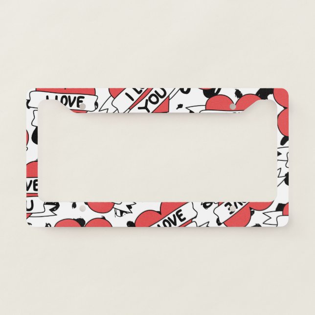 Love Pattern License Plate Frame (Front)