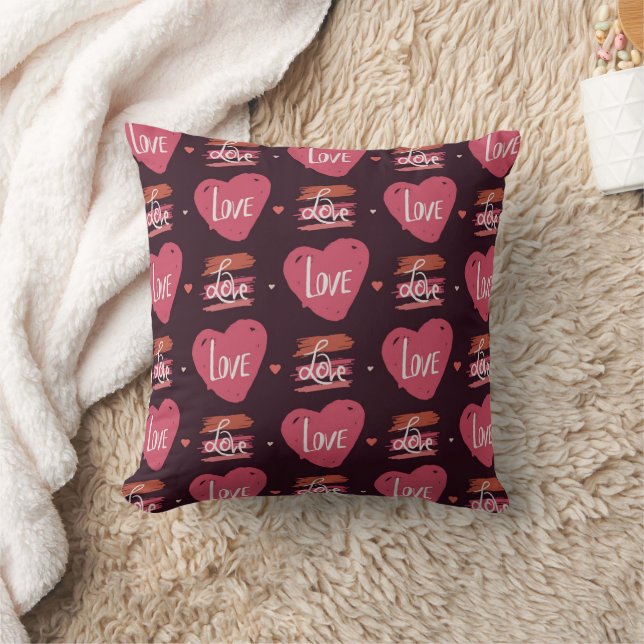 Love Pattern  Throw Pillow (Blanket)
