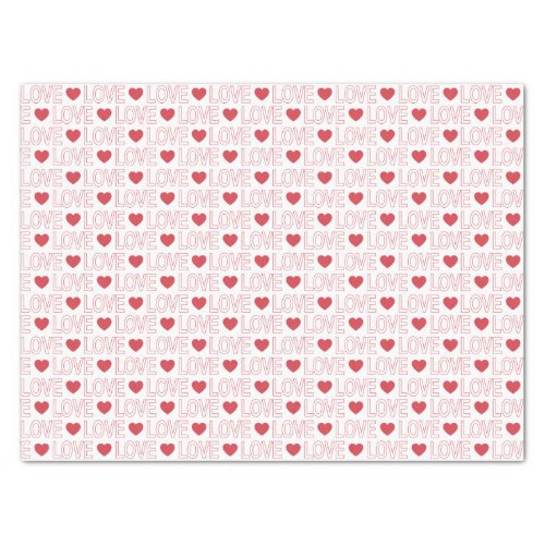 Love Pattern Tissue Paper _ Red Outline