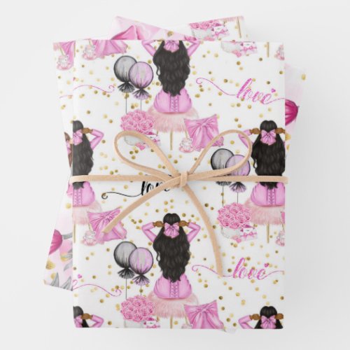 Love Pattern Valentines Day Wrapping Paper Sheets