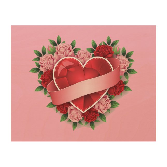 LOVE PATTERN Wood Wall Art 10"x8" (Front)