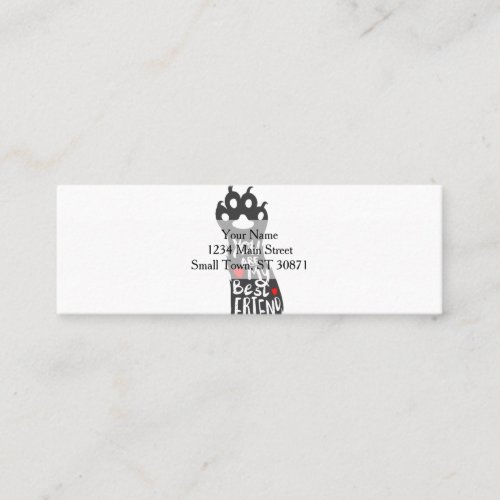 Love paw _  best friend _ Choose back color Mini Business Card