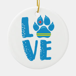 LOVE PAW (Blue letters) - Ornament