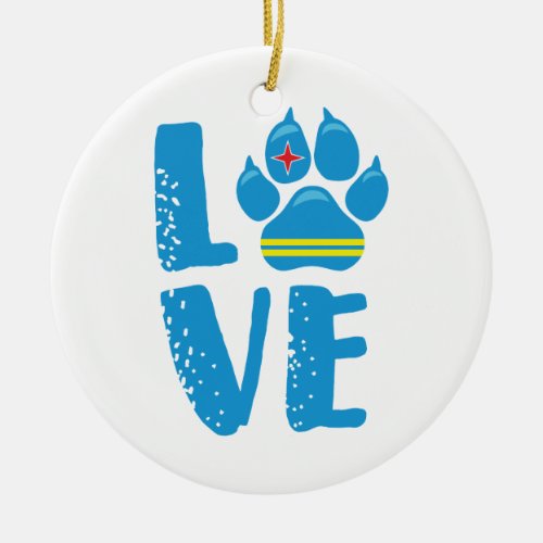 LOVE PAW Blue letters _ Ornament