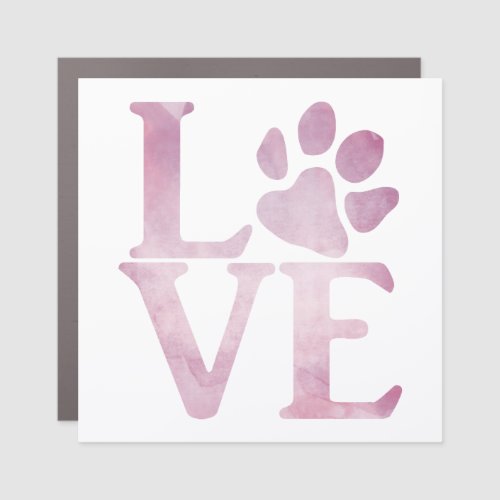 Love Paw Classic Pink Car Magnet