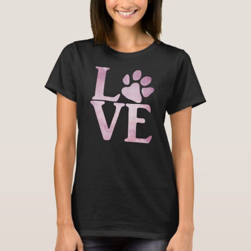 Love Paw Classic Pink T_Shirt