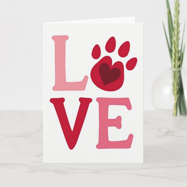 Love Paw Heart Pet Card (Front)