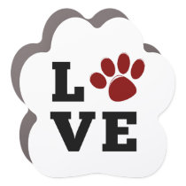 Love Paw Print Animal Lover Dog Lover Car Magnet