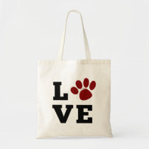 Love Paw Print Animal Lover Dog Lover Photo Tote Bag