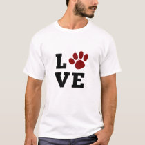 Love Paw Print Animal Lover Dog Lover T-Shirt