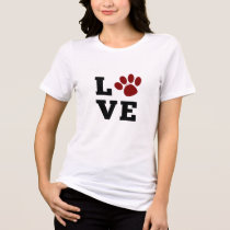 Love Paw Print Animal Lover Dog Lover Tri-Blend Shirt