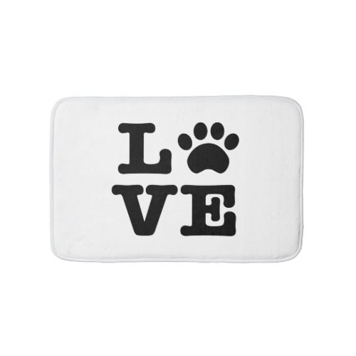 Love Paw Print Bath Mat