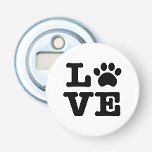 Love Paw Print Bottle Opener Fridge Magnet