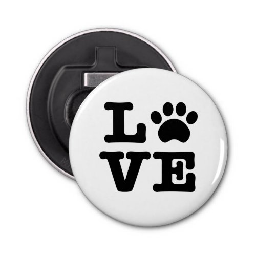 Love Paw Print Bottle Opener Fridge Magnet