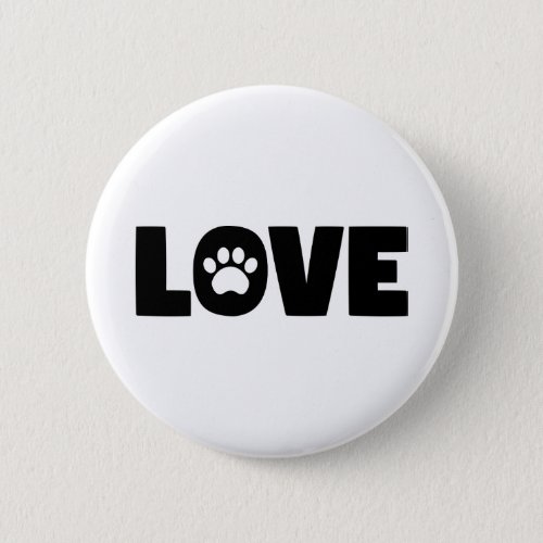 Love Paw Print Button