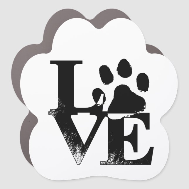 Love Paw Print Car Magnet (Front)