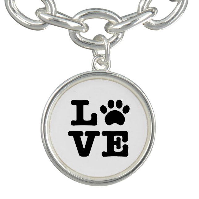 Love Paw Print Charm Bracelet (Design)