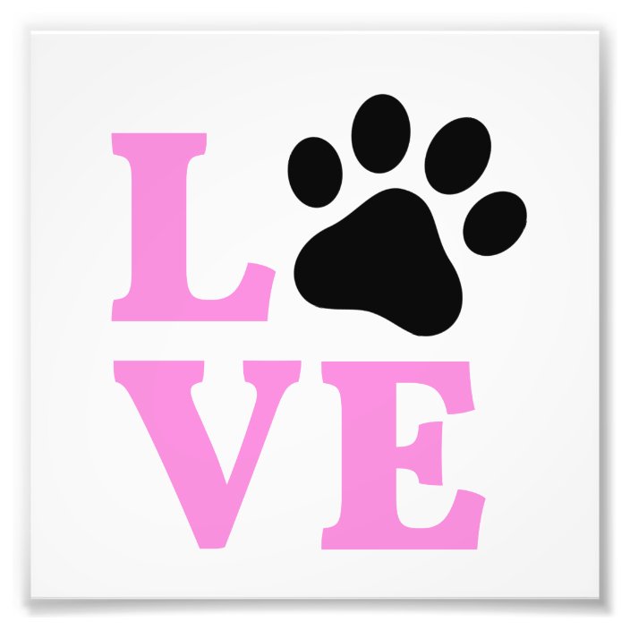 LOVE Paw Print Design | Zazzle.com