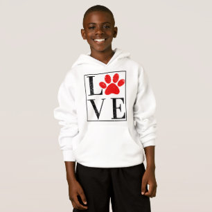 LOVE PAW PRINT DOG OWNER PET LOVER HOODIE
