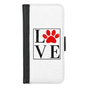 LOVE PAW PRINT DOG OWNER PET LOVER iPhone 8/7 WALLET CASE