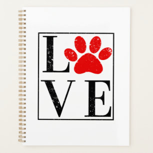 LOVE PAW PRINT DOG OWNER PET LOVER PLANNER